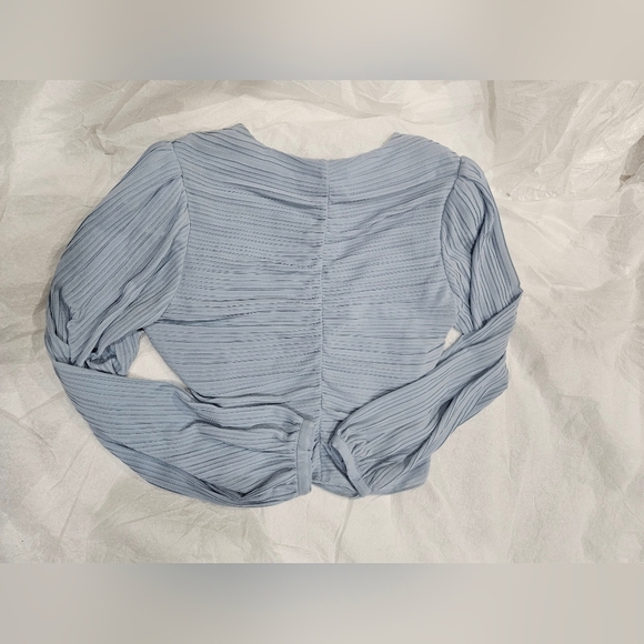 Frame Denim Pleated Billow Sleeve Top SZ L - Picture 4 of 6